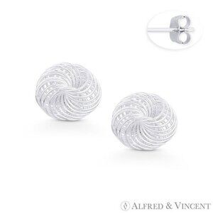 "Kissing Circles" Stud Earrings w/ Push-Back Posts in .925 Sterling Silver